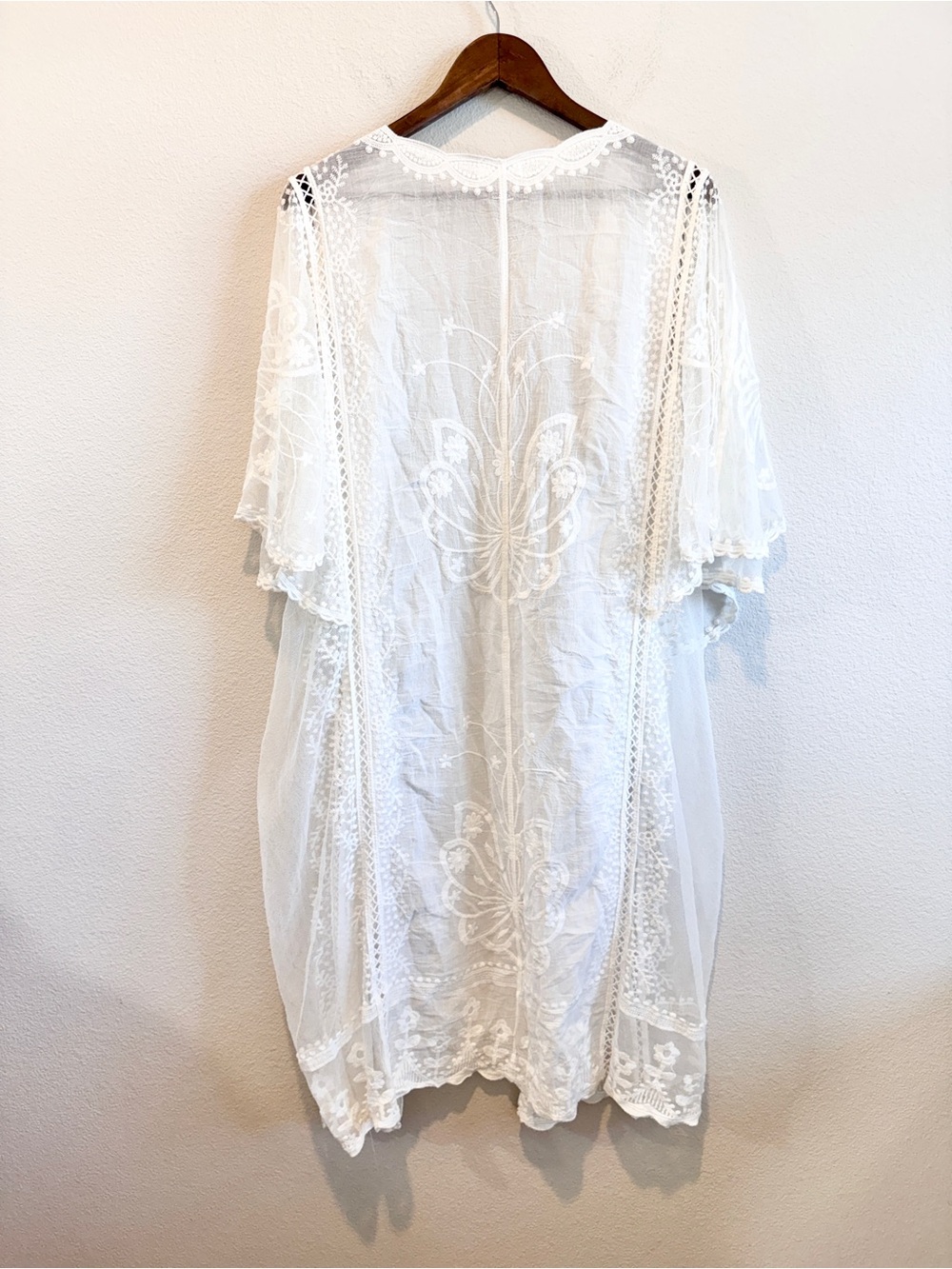 Kindred Lace Kimono Duster Boho Festival Sheer Embroidered Cottagecore 2X C65 - Picture 10 of 10